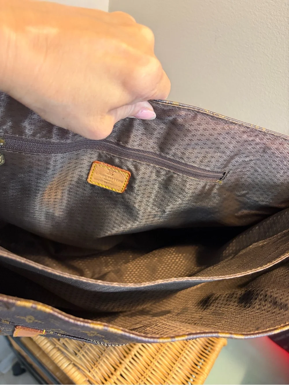 Louis Vuitton Brown Monogram Canvas Briefcase with Tan Leather Trim